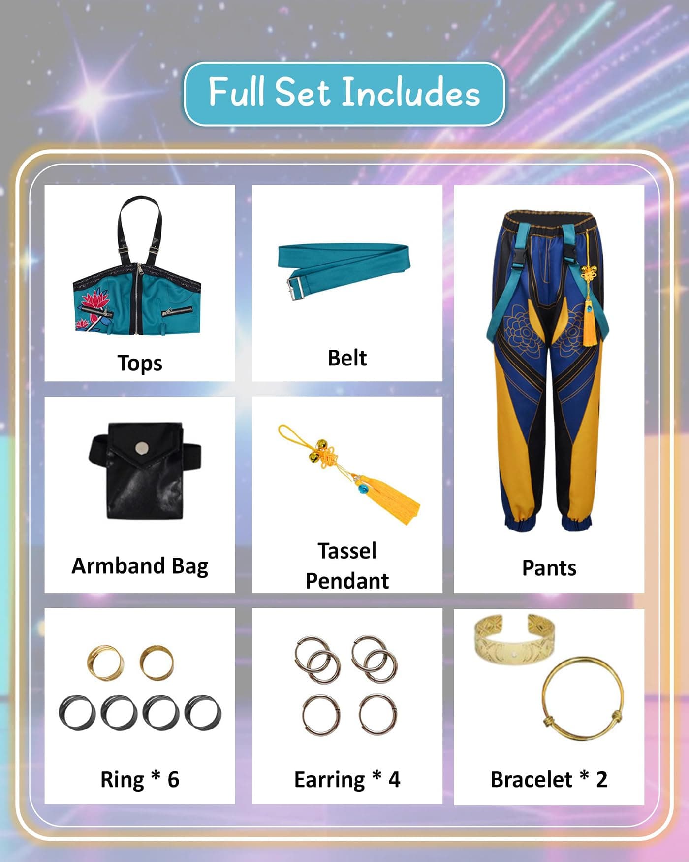 Koongso Women’s Anime K-Pop Demon-Hunting Costume, Hunters Idol Zoey Cosplay Full Outfits Halloween Carnival Fancy Dress Up - X-Small thumbnail 3