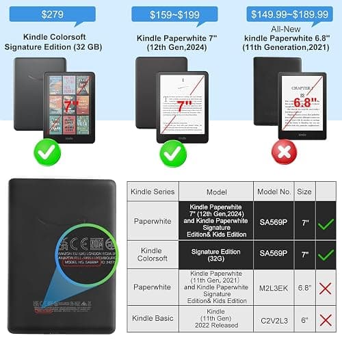 CoBak Case with Stand for Kindle Paperwhite 12th Gen 2024 Released (7") & Kindle Colorsoft Signature Edition - Durable PU Leather Cover with Auto Sleep Wake, Card Slot, Hand Strap Feature, Floralia thumbnail 2