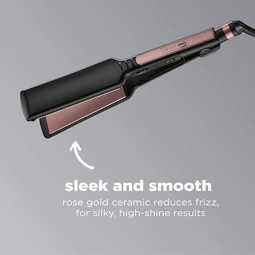 Infiniti PRO CONAIR Rose Gold Ceramic Flat Iron Hair Straightener, 1 3/4-Inch Flat Iron with Extra-Long Plates, Including a Floating Plate, Advanced Heat Technology, Black thumbnail 2