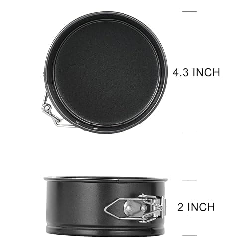 Hiware 4-Inch Mini Springform Pan Set - 4 Piece Small Nonstick Cheesecake Pan for Mini Cheesecakes, Pizzas and Quiches thumbnail 3