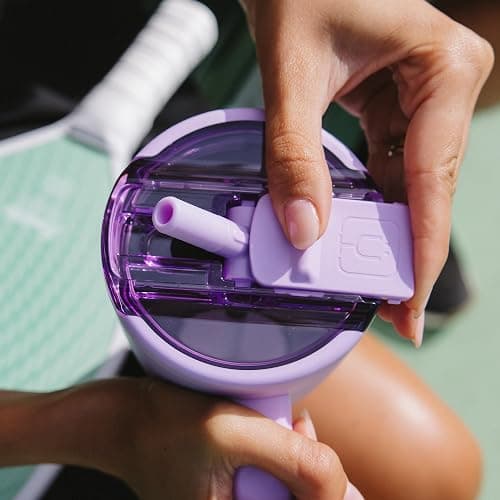 BrüMate Era Flip 40oz Tumbler with 100% Leakproof Covered Straw Lid | Hygienic Covered Straw | Insulated Stainless Steel Water Bottle with Handle | Cup Holder Friendly | BPA-Free (Lilac Dusk) thumbnail 2