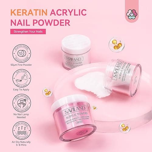 SAVILAND Acrylic Nail Kit with Drill: Professional Nail Kit Acrylic Set for Beginners with Everything Gel Polish U V Light Decorations for Home Salon Gift Set thumbnail 4