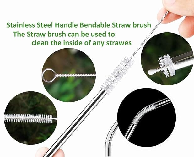 AFUUFA Straw Cleaner Brush for Stanley Extra Long 12 inch, Extra Wide 12mm diam for 40/30/20 oz Stanley Mug, Nylon Bristles and Stainless Steel Handle Straw Brush for 40 oz Stanley(10 PCS) thumbnail 7