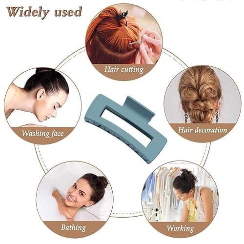 5 Pcs Hair Claw Clips-Nonslip Large Claw Clip Strong Hold Hair Clips Suitable for Women Fashion Hair Styling Accessories thumbnail 5