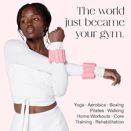 Bala Bangles Wrist & Ankle Weights for Women & Men - Adjustable Weighted Bands - Soft Silicone Arm & Leg Weights for Pilates, Yoga, Walking, Barre, Home Workout & Strength Training Exercise thumbnail 3