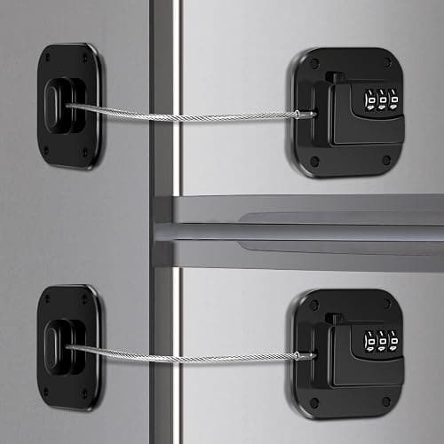 Himake Refrigerator Lock, Combination Lock for Refrigerator Cabinets, Drawers, Heavy Duty Fridge Lock, Easy Install No Keys Needed (2 Pack) - Image 1