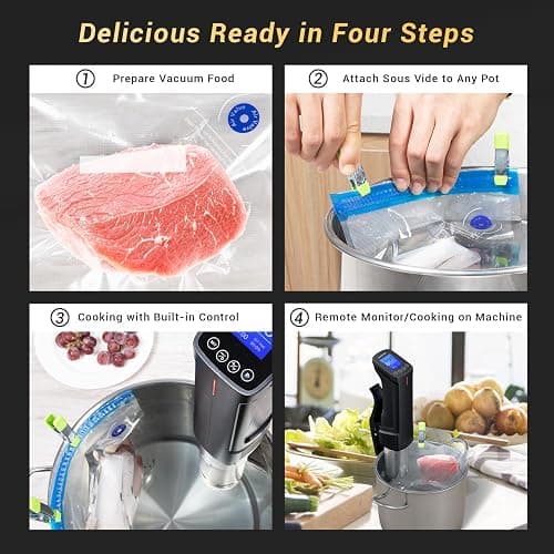INKBIRD WIFI Sous Vide Cooker ISV-100W, 1000 Watts Sous Vide Machine Immersion Circulator with 14 Preset Recipes on APP & Calibration Function, Thermal Immersion, Fast-Heating with Timer thumbnail 8