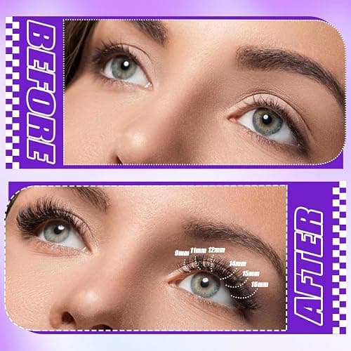 DNSGOOR DIY Extension Kit 840Pcs D-Curl Lash Clusters, Mirror Storage Box, Bond & Seal Glue Remover, Tweezers, Brush Applicator thumbnail 8