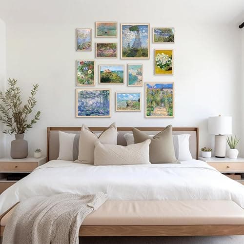 KBKBART Claude Monet Eclectic Wall Art, Monet Prints for Wall Decor, Eclectic Home Decor Canvas Impressionist Painting, Monet Water Lilies Exhibition Poster for Room Aesthetic, Classic Monet Gallery Art Prints Maximalist Decor - UNFRAMED thumbnail 4