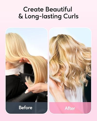 Wavytalk Rotating Curling Iron, Curl Cycle, 1 Inch Automatic Curling Wand for Long Hair, Get Effortless Beach Waves with Self Spinning Barrel up to 430°F with Home Button, Dual Voltage, Rose Gold - Rose Gold thumbnail 6