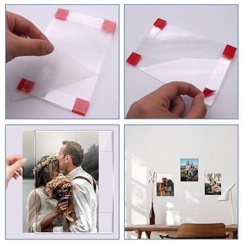 DZZ Clear Acrylic Photo Picture Frames Display Picture,Wall Mounting Clear for Home,School,office,-Vertical, 4x6, Set of 6 thumbnail 5