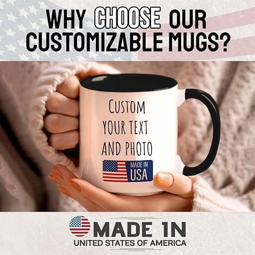 Polinxia Ship Next Day Custom Mug Design Your Own Photo Text Personalized Picture Gifts for Women Men Customized Gift Idea Personalized Coffee Mugs 11oz Black Handle thumbnail 3