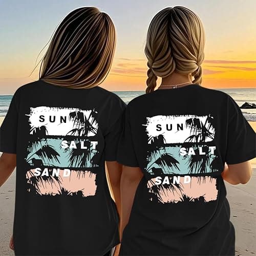 Zoemghc Girl's Hawaiian Graphic Tees Kids Cute Preppy Shirts Beach Tshirt Letter Printed Loose Fit Casual Summer Tops thumbnail 6