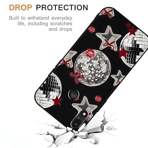 2 Pack Stylish Cool Star Phone Case for Gabb phone 4 6.1",Y3K Cute Stars Kawaii Bow Cases Lips Print Disco Ball Red Ribbon Pattern Cases for Girls Women Boys,Soft Silicone TPU Protective Cover thumbnail 5