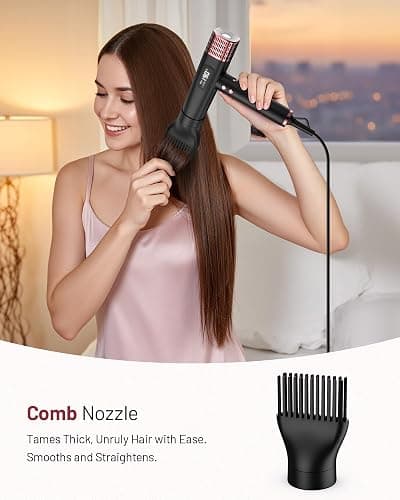 MESCOMB Dual Voltage Ionic Hair Dryer with Diffuser - 1875W High-Speed Blow Dryer for Women, Fast Drying, No Heat Damage, Low Noise, Lightweight, European Travel 110V-120V/220V-240V, Gifts for Women thumbnail 7