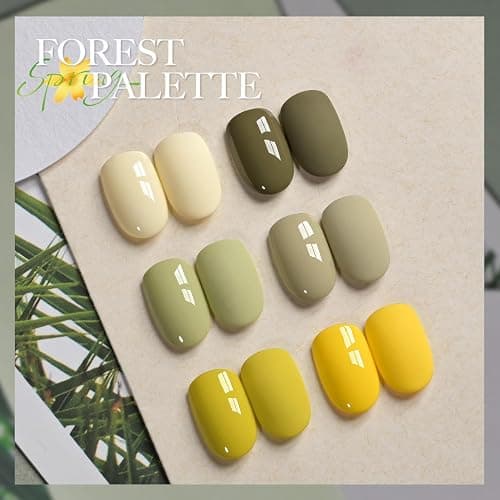 GAOY Green Gel Nail Polish Set for Spring Summer, UV Light Cure Gel Polish Manicure and Nail Art DIY at Home or Salon thumbnail 6