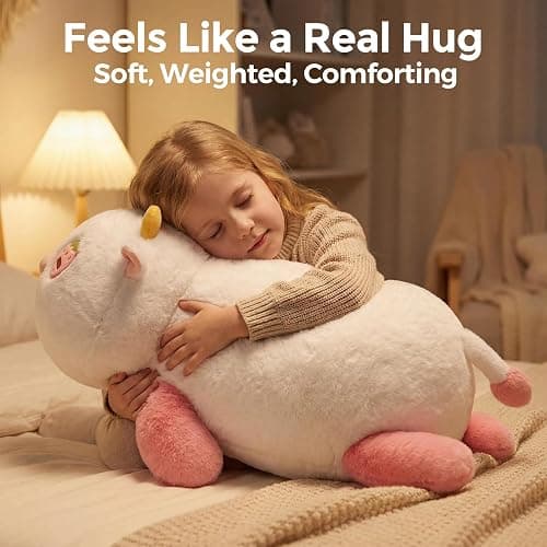 Weighted Stuffed Animals 4.0 Lbs – Weighted Strawberry Cow Plush, Weighted Plush Animals for Kids, Cow Weighted Pillow, Birthday Gifts for Women, Girls and Males (23 inch) thumbnail 4