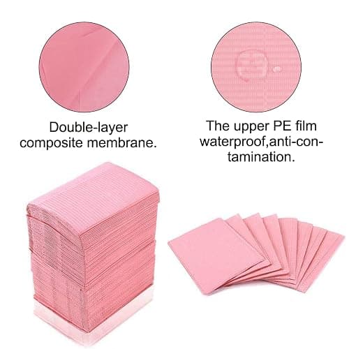 LXIANGN 125PCS Disposable Nail Art Table Towels Mat 13" X 17" Waterproof 3 Ply Nail Art Mat Paper Sheet Clean Pads Tattooing Table Mat Nail Table Cover Tattoo Supplies (Pink) - Pink thumbnail 4
