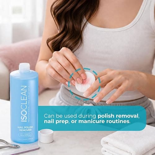 ISOCLEAN Nail Polish Remover - with 99.8% Acetone, Super-Strength Formula, Dissolves Standard and Gel Polish, Acrylics, Tips, and Nail Glues - 500 ml thumbnail 6