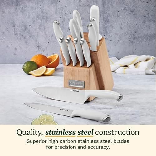 Cuisinart Block Knife Set, 12pc Cutlery Knife Set with Steel Blades for Precise Cutting, Lightweight, Stainless Steel, Durable & Dishwasher Safe, C77SSW-12P thumbnail 4