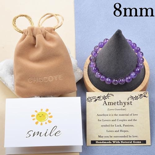 CHCCOYE 468Handmade Adjustable Natural Gemstone Crystal Bracelet Healing Power Energy Inspirational Gifts with Card for Unisex thumbnail 4