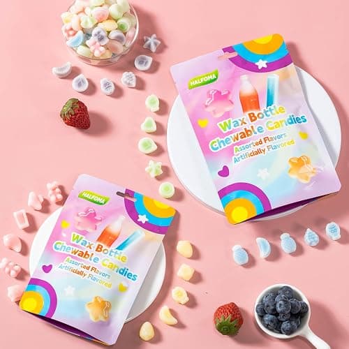 Wax Bottle Chewing Candy, Mixed with Various Fruit Flavors,32 Candies,60g thumbnail 6