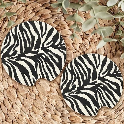 Ceramic Car Coasters – Absorbent Car Cup Holder Coaster Set for Women, Cute Aesthetic Car Accessories for Girls, 2 Pack (Coconut Milk) thumbnail 7
