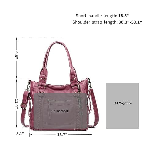 Worldlyda Crossbody Bags for Women Large Tote Soft Leather Purses Washed Y2K Hobo Vintage Handbag Shoulder City Bag thumbnail 6