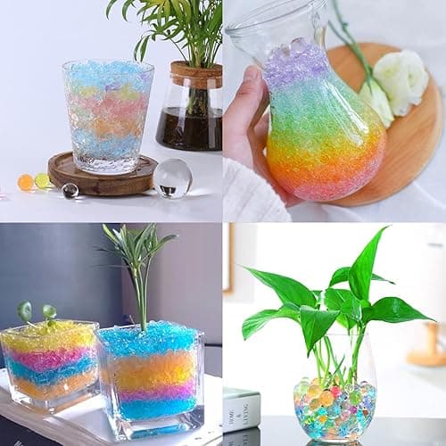 20000 Pièces Water Beads Colorful,Biodegradable Balls,Gel Soil Mud Bead,Vase Filler,Decorative Water Balls,Filled Decoration Home Accessories,and Craft for Stress Relief,Decoration (100g Pack) - Colourful thumbnail 6