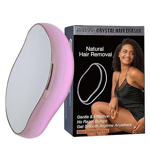 G.Liane Crystal Hair Eraser,Upgraded Painless Crystal Hair Remover,Effective Nano Glass Hair Removal Device and Skin Exfoliation,Body Epilator for Women and Men(Light Pink) - Light Pink