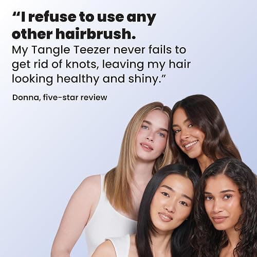 Tangle Teezer Ultimate Detangler Brush, Straight to Wavy, Denim Blues | Patented two-tier, regular-flex teeth reduce breakage & split ends on wet or dry hair; Shower-friendly hairbrush for all ages thumbnail 9