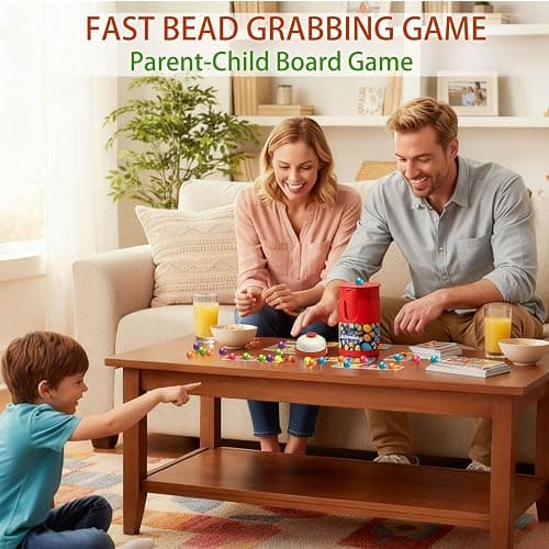 Bryasha Fast Bead Grabbing Game,Color Line Board Game,Match Color Bingo Game Set,Color Games for Kids,Hand Eye Coordination Training,Perfect for Family Game Nights and Group Gatherings thumbnail 2