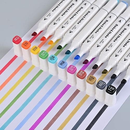 Dabo&Shobo 96 Colors Alcohol Marker, Drawing Markers, Dual Tip Markers, Fine & Chisel Tip, Chisel Marker For Adult Coloring And Sketching thumbnail 3