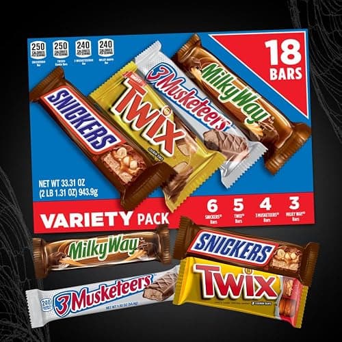 SNICKERS, TWIX, MILKY WAY & 3 MUSKETEERS Individually Wrapped Variety Pack Full Size Milk Chocolate Candy Bars Bulk Assortment, 33.31 oz, 18 Bars (Pack of 2) thumbnail 6