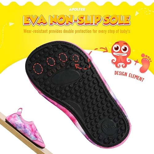 Apolter Baby Boys and Girls Swim Water Shoes Barefoot Aqua Socks Non-Slip for Beach Pool Toddler Kids thumbnail 4