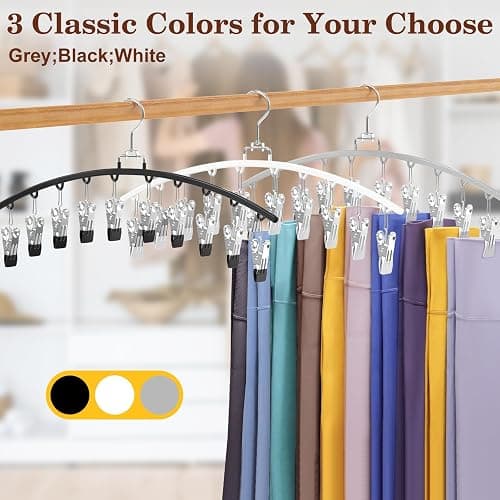 Ginyoyo 4 Pack Legging Organizer for Closet, Metal Gym Clothes Organizer w/40 Clips Holds 40 Leggings, Scarf Hangers Space Saving, Closet Organizers and Storage, Room Organization Essentials, Grey thumbnail 5