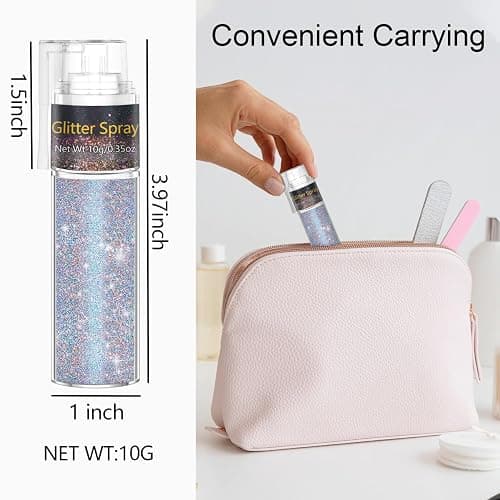 Hair and Body Glitter Spray, Glint-Rainbow Hair Glitter Extra Fine Face Shimmer Powder for Clothes, Festival Loose Sparkle Powder for Rave Clothes Nail Art Easter Halloween Crafts (Glint-Rainbow) thumbnail 2
