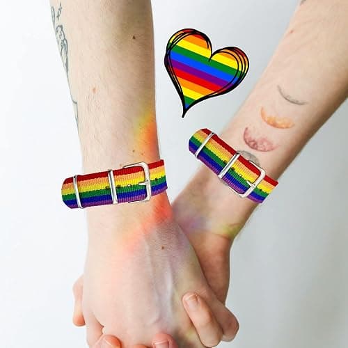 mintolex LGBT Pride Bracelet for Bisexual Lesbian Gay LGBTQ Pride Bracelets Handmade Nylon Adjustable Wristband Watch Band Rainbow Bracelets for Women Men Parade Bulk Multiple Pack thumbnail 3