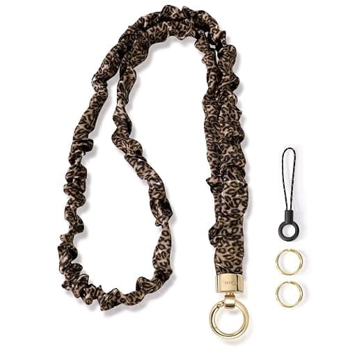 WEESMILE Stretchy Scrunchie Lanyard for ID Badges – Cute Neck Lanyard for Keys | Retractable Keychain Holder for Women - Image 1