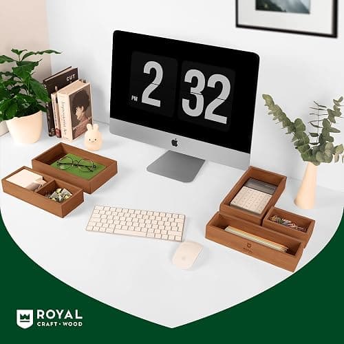 ROYAL CRAFT WOOD Premium Carbonized Bamboo Sticky Note Holder – Elegant & Durable Post-It Note Dispenser for Office Desk Organization thumbnail 2