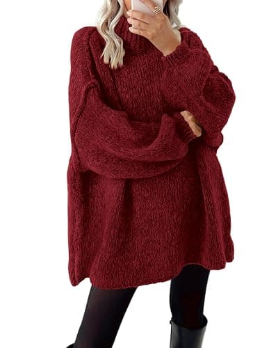 BTFBM Sweaters for Women Fall 2025 Long Sleeve Mock Neck Cable Knit Oversized Sweater Pullover Tops Thick Winter Clothes - Image 1