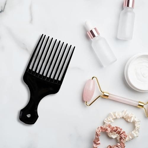 Vakly Afro Hair Pick Comb 5.25 in (4 Pack) – Wide Tooth Lift Picks for Curly, Thick, and Natural Hair, Plastic Detangling Comb for Volume, Wigs, and Beards thumbnail 5
