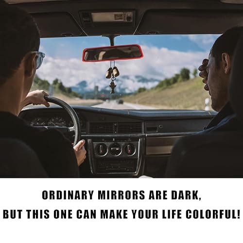 Suvnie Car Rear View Mirror Protector Frame, Silicone Auto Rearview Mirror Edge Protective Cover Compatible with Model 3 Y, Car Interior Rearview Mirror Decor Accessories (Red) thumbnail 4