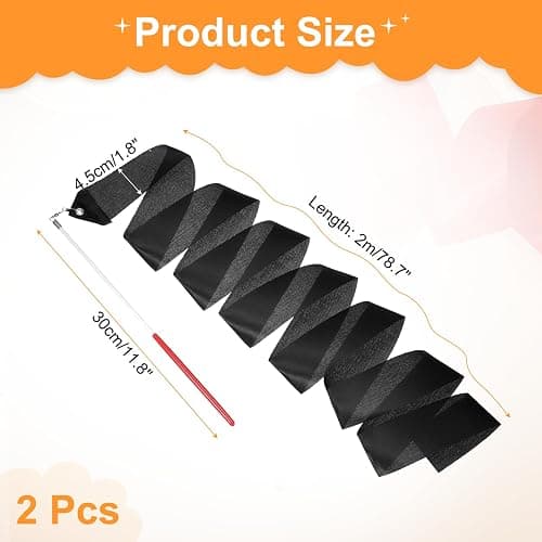 sourcing map Dance Ribbons, Rhythmic Gymnastics Ribbon Streamers Dancer Wand Twirling Dancing Ribbons for Artistic Dancing Gymnastics Training thumbnail 2