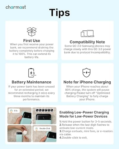 charmast Power Bank Portable Charger with Reinforced Built-in 4 Cables | 3A Fast Charging,10000mAh,6 Outputs 3 Inputs,Travel Essentials,TSA Compliant,LED Display,compatible with iPhone Samsung Moto thumbnail 8