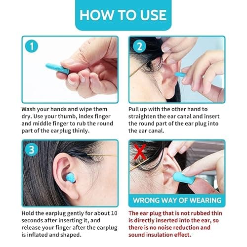 LYSIAN Soft Foam Ear Plugs for Sleeping, 60 Pairs, 38dB SNR, Lake Blue | Ultra-soft noise reduction earplugs for snoring, study, travel, work & shooting; 38dB SNR/31dB NRR thumbnail 5