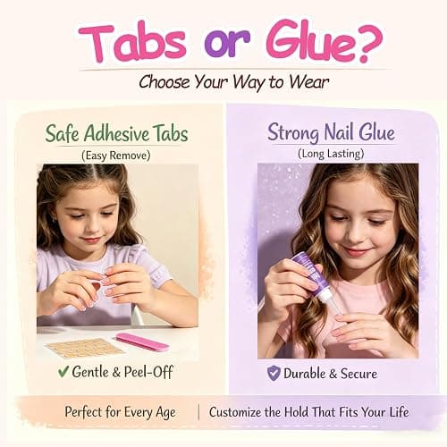 24pcs Press on Nails for Kids, Trendy Ballet Bow & Flower for Girls 8-12 | Almond Short French Tips, 12 Size, Non-Toxic, Fashion Nail Kit with Adhesive Tabs, Nail File, for Christmas, Birthday, Party thumbnail 4