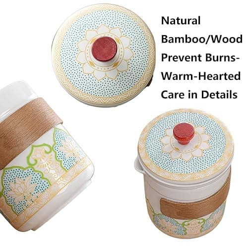 Porcelain Chinese Gongfu Tea Set,Portable Teapot Set Ceramic Travel Sets with Teapot and Infuser/Cups in Bag Asian Tea Sets Gift for Birthday/Father's day/Festivals,Outdoor Traveling,Office Business thumbnail 9