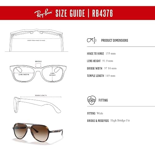 Ray-Ban RB4376 Aviator Sunglasses for Men for Women +BUNDLE with ACCESSORY EYEWEAR KIT thumbnail 6