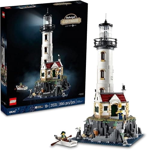 LEGO Ideas Motorized Lighthouse 21335 Adult Model Building Kit, Complete with Rotating Lights, Quaint Cottage and a Mysterious Cave, Creative Gift Idea thumbnail 2